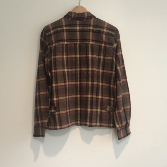 Christopher & Banks Vintage flannel zip up shirt jacket women’s medium - Picture 5 of 6